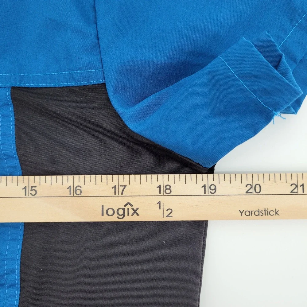 Lizzy-B Scrub Collection Womens L Blue Black V-Neck Top and Pants Set Medical